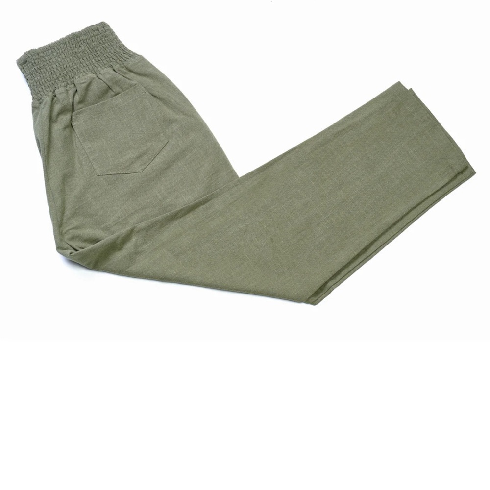 Emme maternity linen pants size medium, olive green